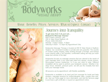 Tablet Screenshot of bodyworksmassagetherapy.com